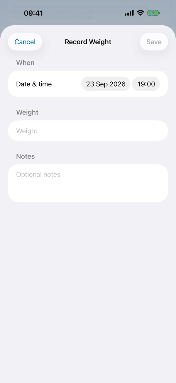 Recording a weight